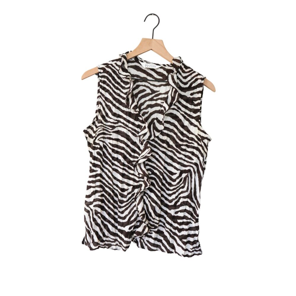 VTG Allison Taylor Zebra Sleeveless Blouse Medium